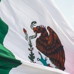 the flag of Mexico blowing in the wind